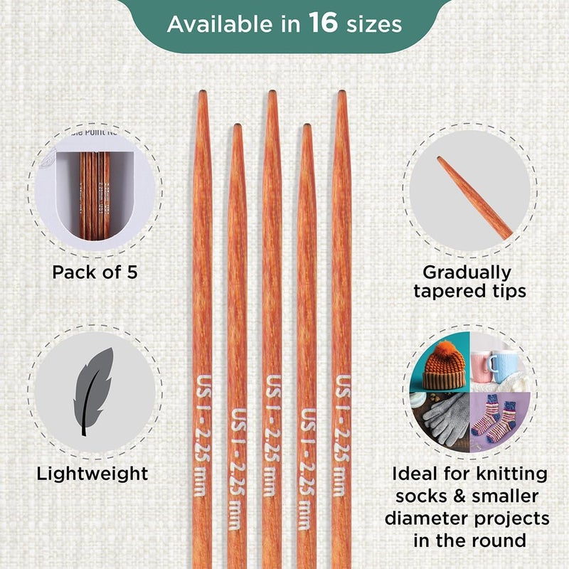 Knit Pro Dreamz Double Pointed Needles 6" (15cm) | US Size 1 (2.25mm) - Image 2